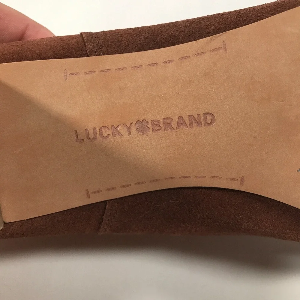 Lucky‎ Brand Womens Suede Ankle Boots M/41 Brown Leather Upper Zaprika Size 9.5